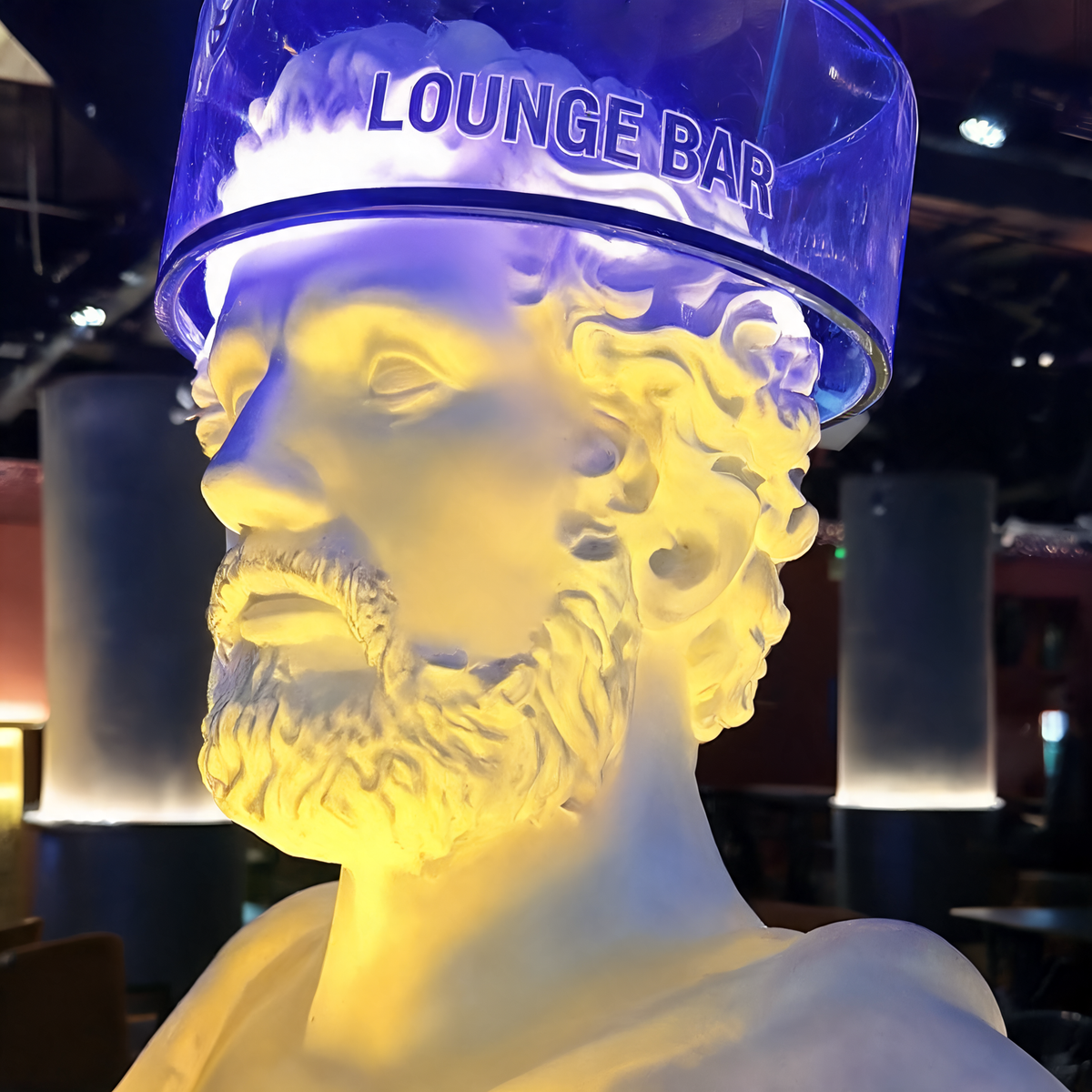 Fiberglass Greek Head Classical Bust with LED Screen