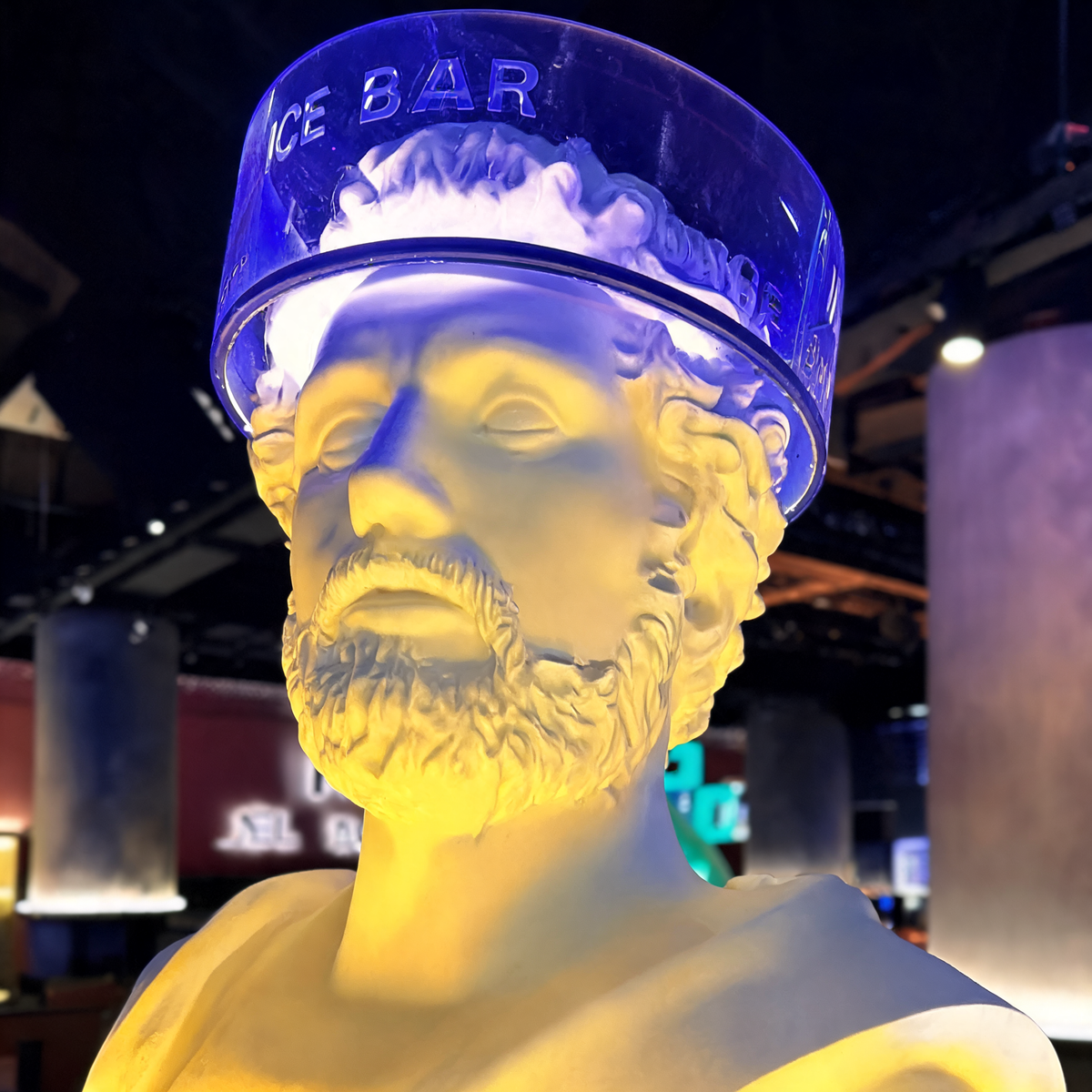 Fiberglass Greek Head Classical Bust with LED Screen