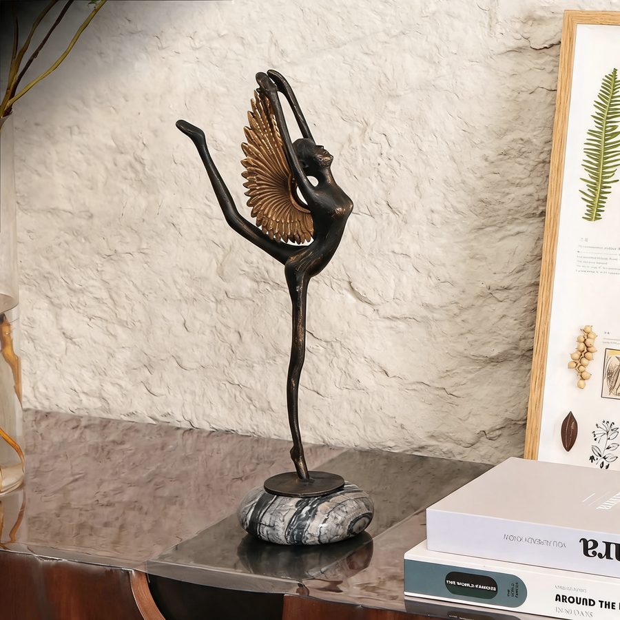 Angel Dancer Tabletop Sculpture in Home Decoration Alloy