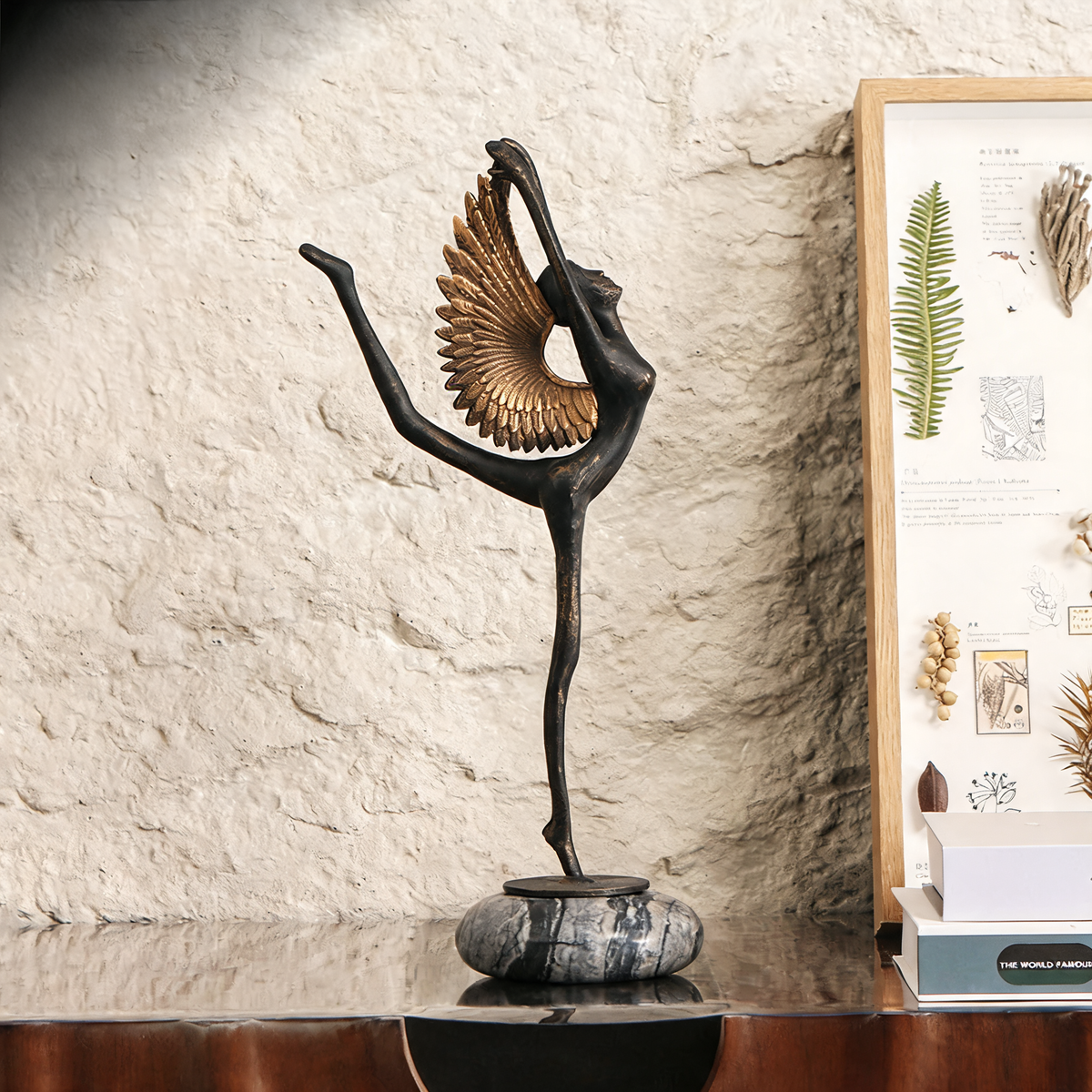 Angel Dancer Tabletop Sculpture in Home Decoration Alloy