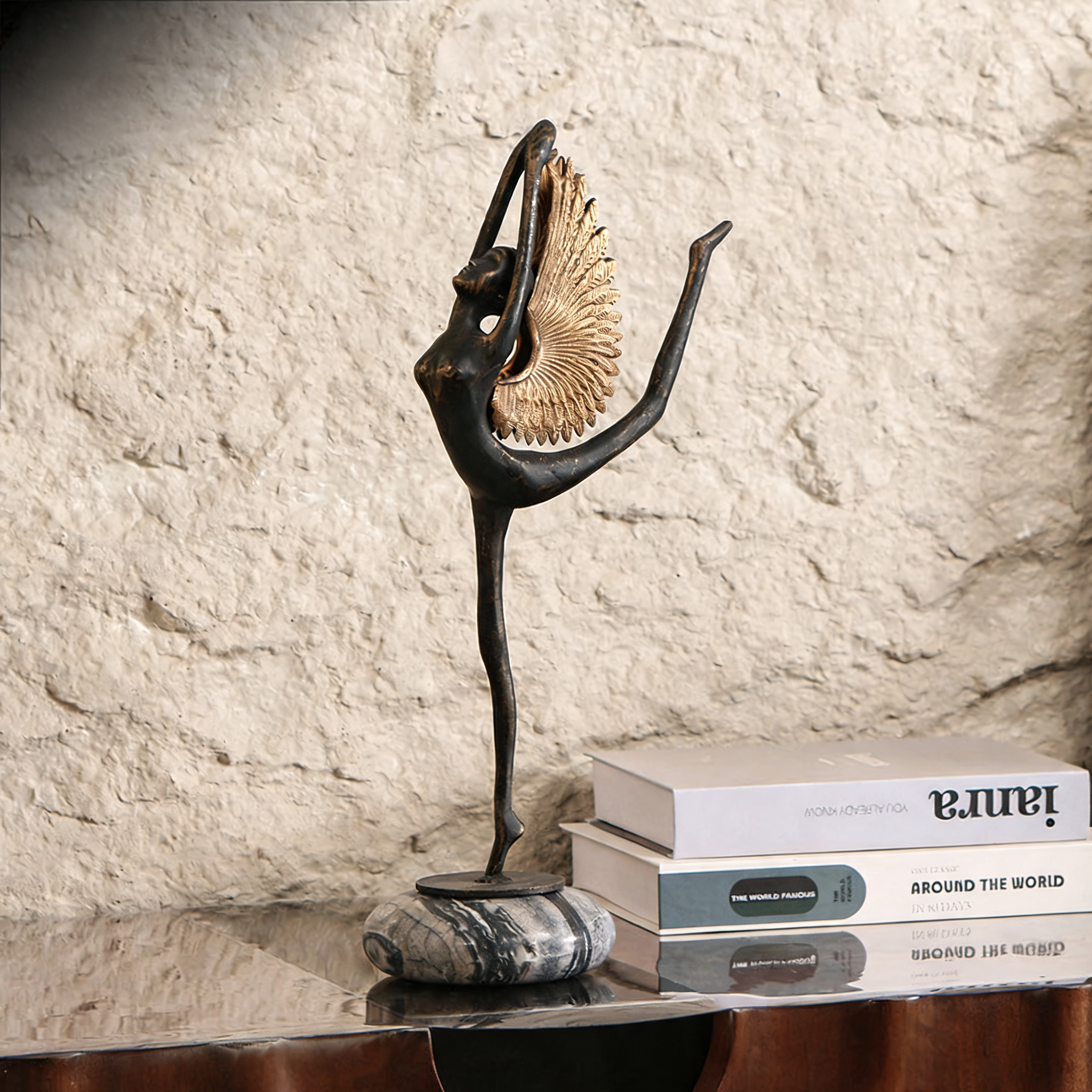 Angel Dancer Tabletop Sculpture in Home Decoration Alloy