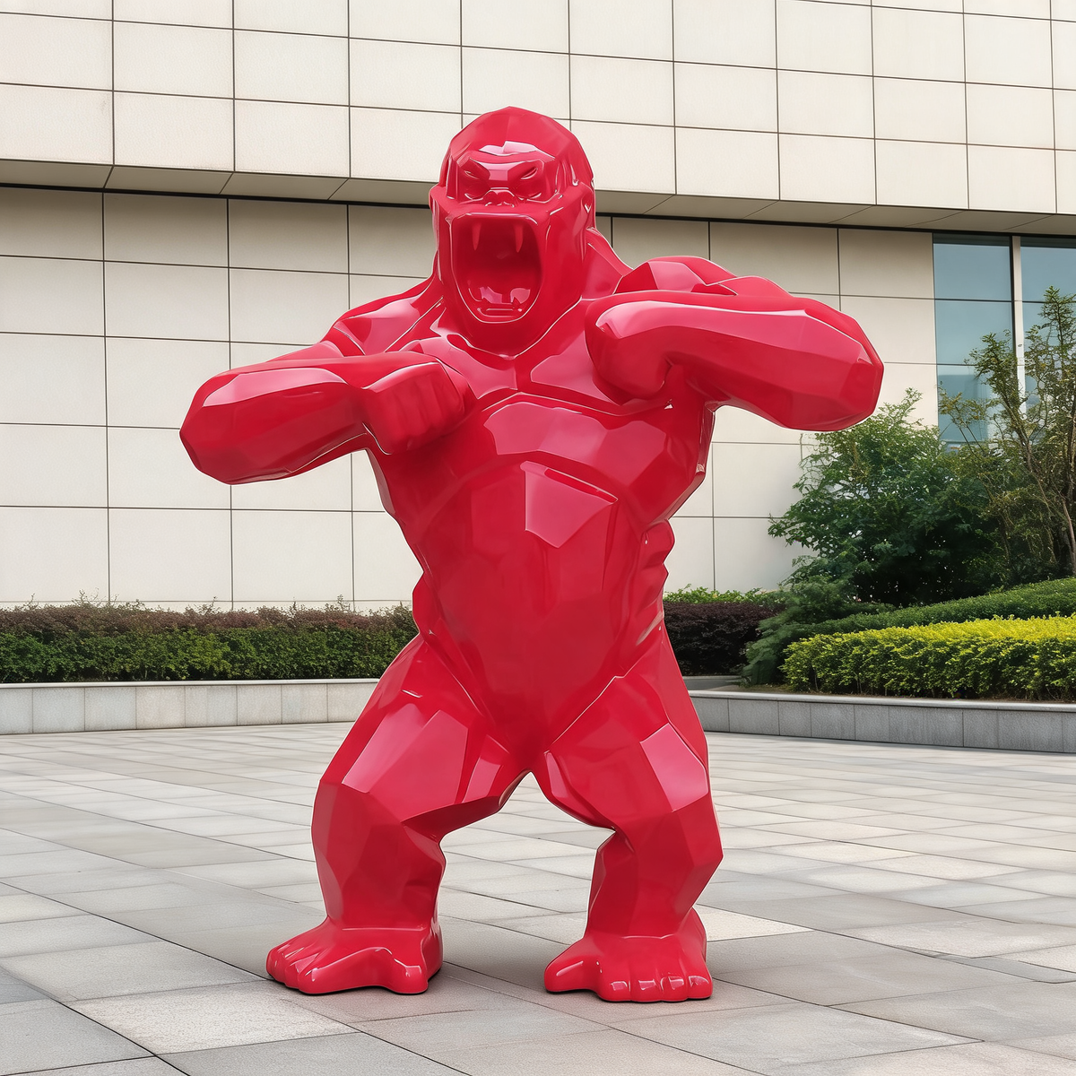 Large Resin Animal Statue Fiberglass Gorilla Sculpture
