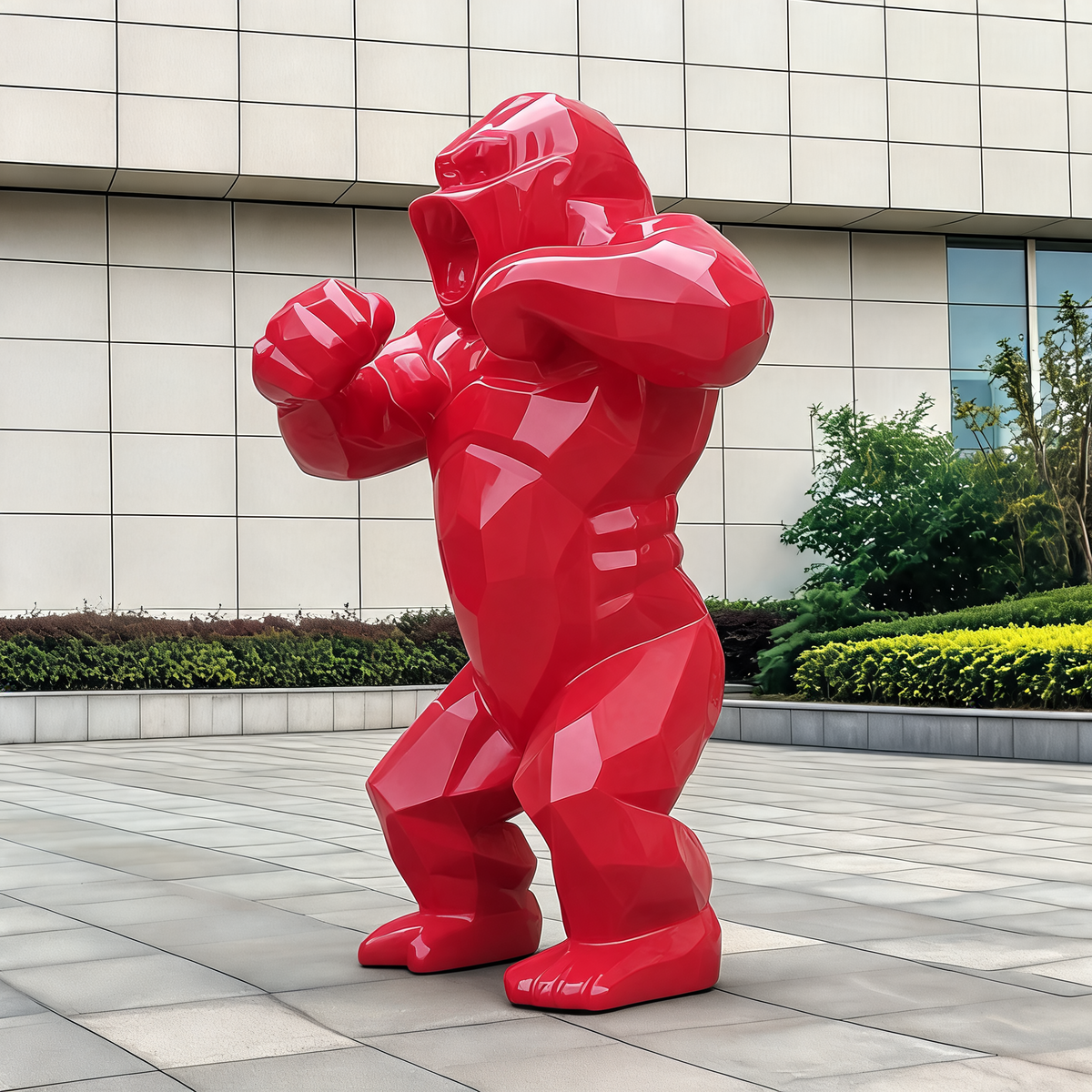 Large Resin Animal Statue Fiberglass Gorilla Sculpture