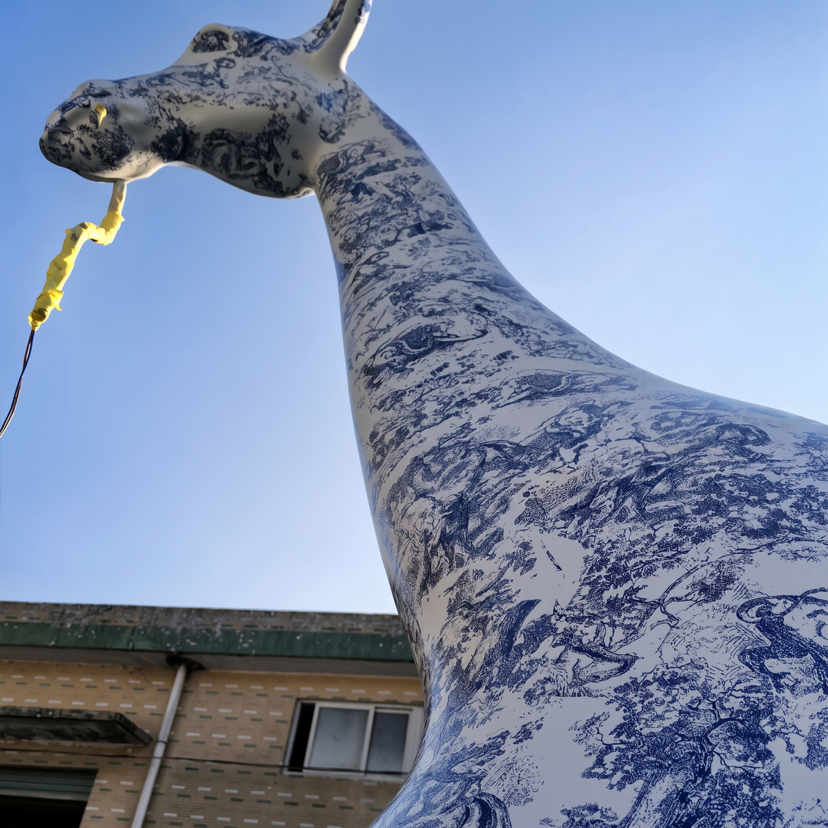 Giant Outdoor FRP Giraffe Sculpture Floor Decoration