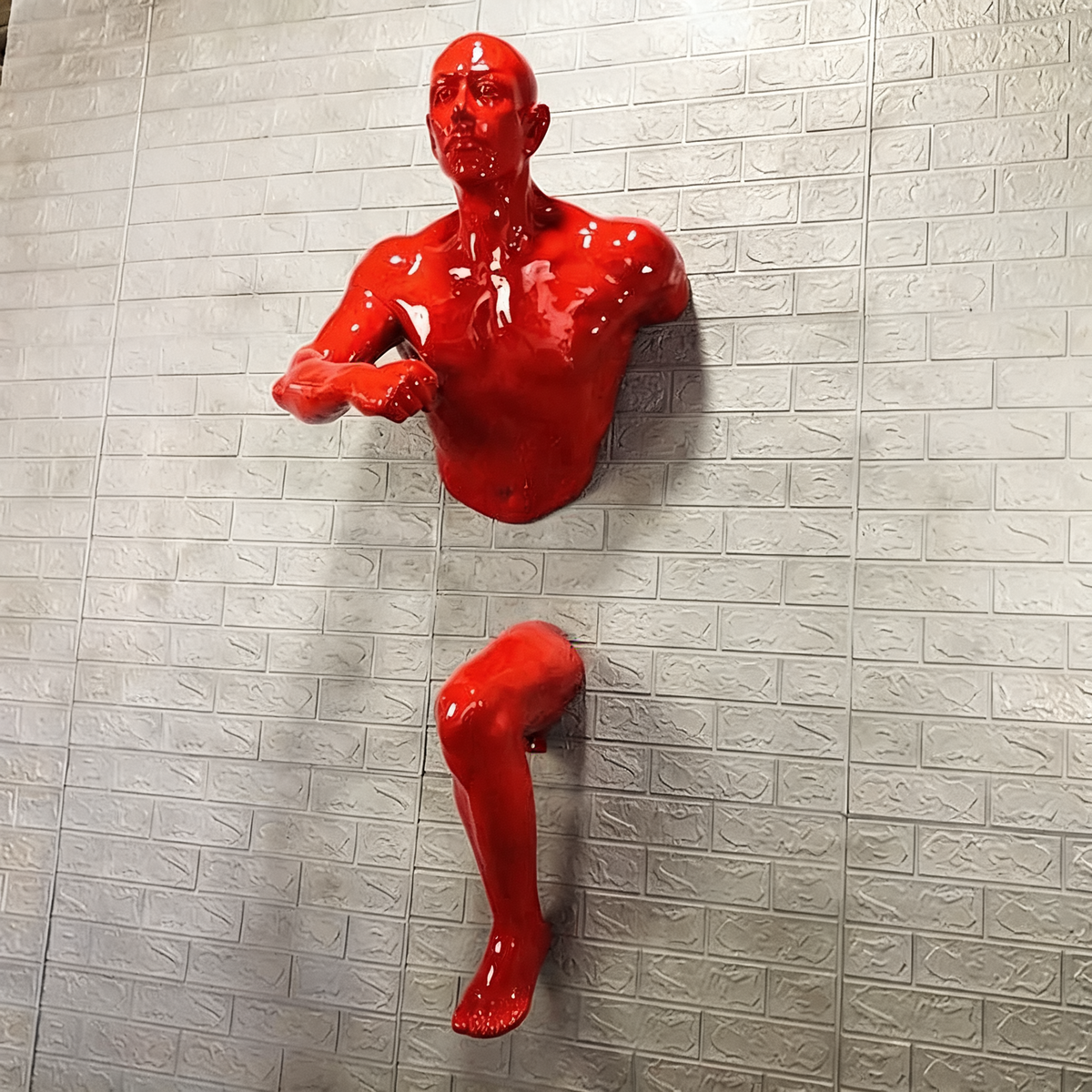 Three-Figure Resin Wall Sculpture Hanging Ornament
