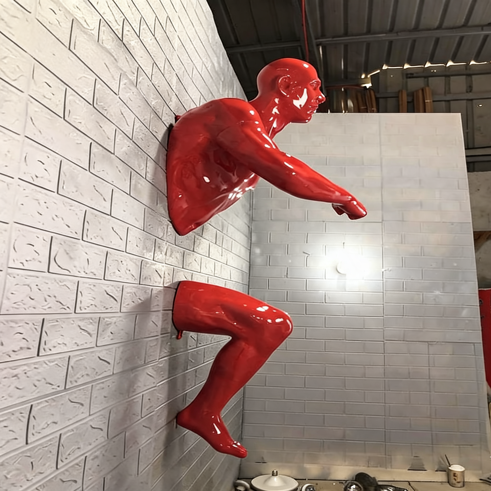 Three-Figure Resin Wall Sculpture Hanging Ornament