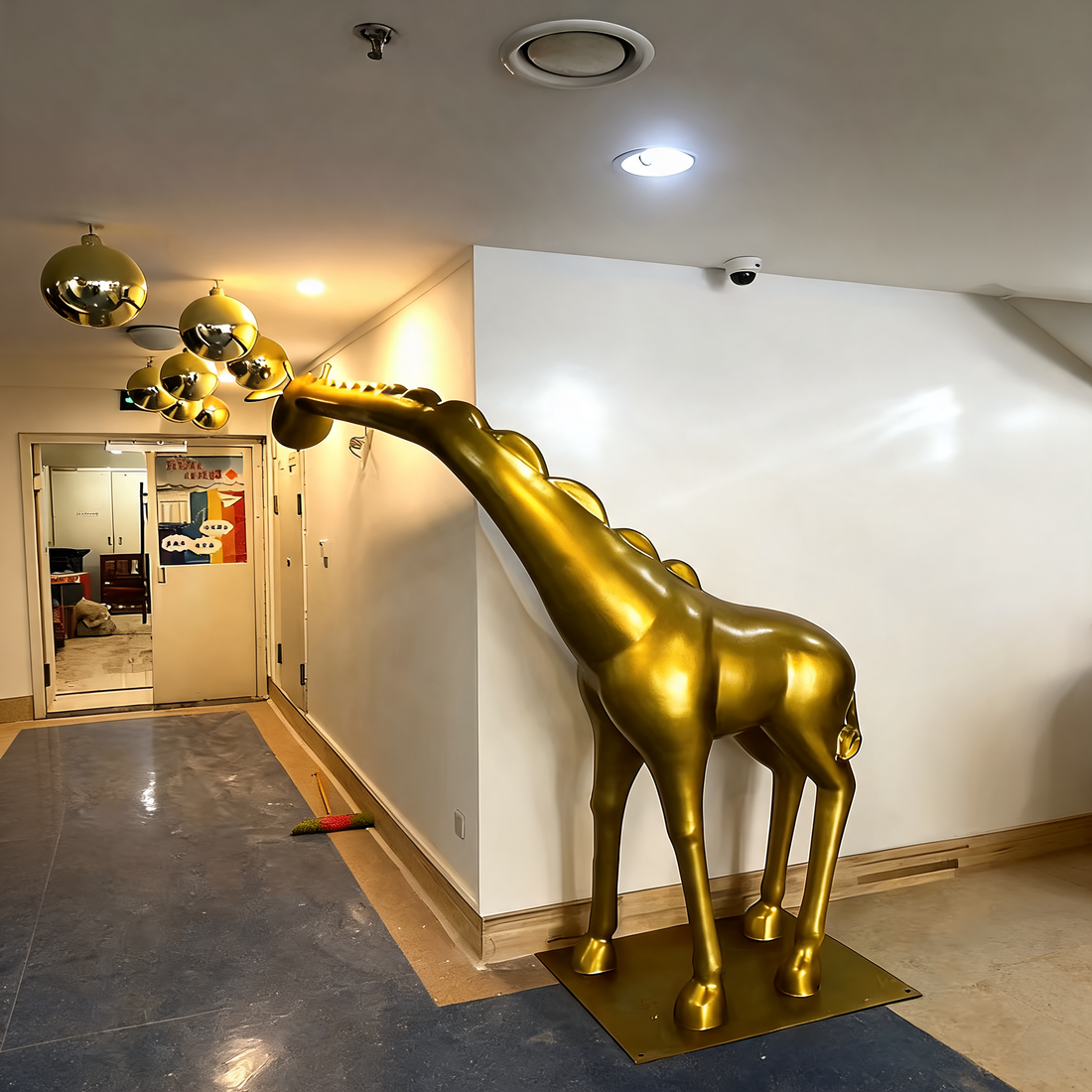 Giant Fiberglass Art Giraffe Floor Sculpture