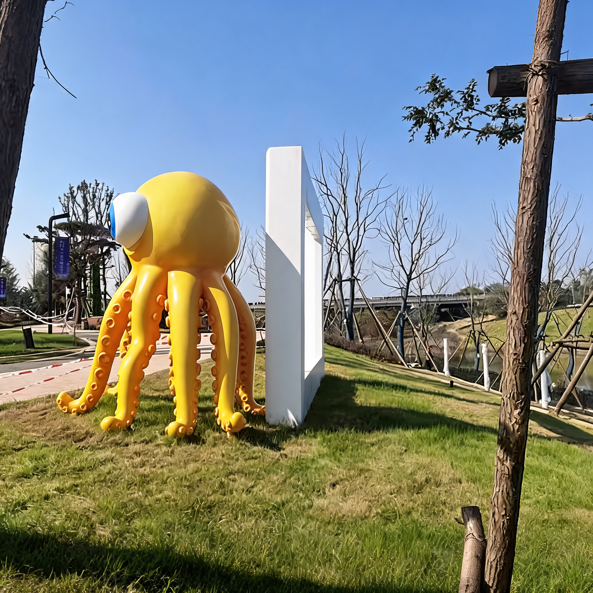Fiberglass Octopus Sculpture for Photo-Friendly Displays