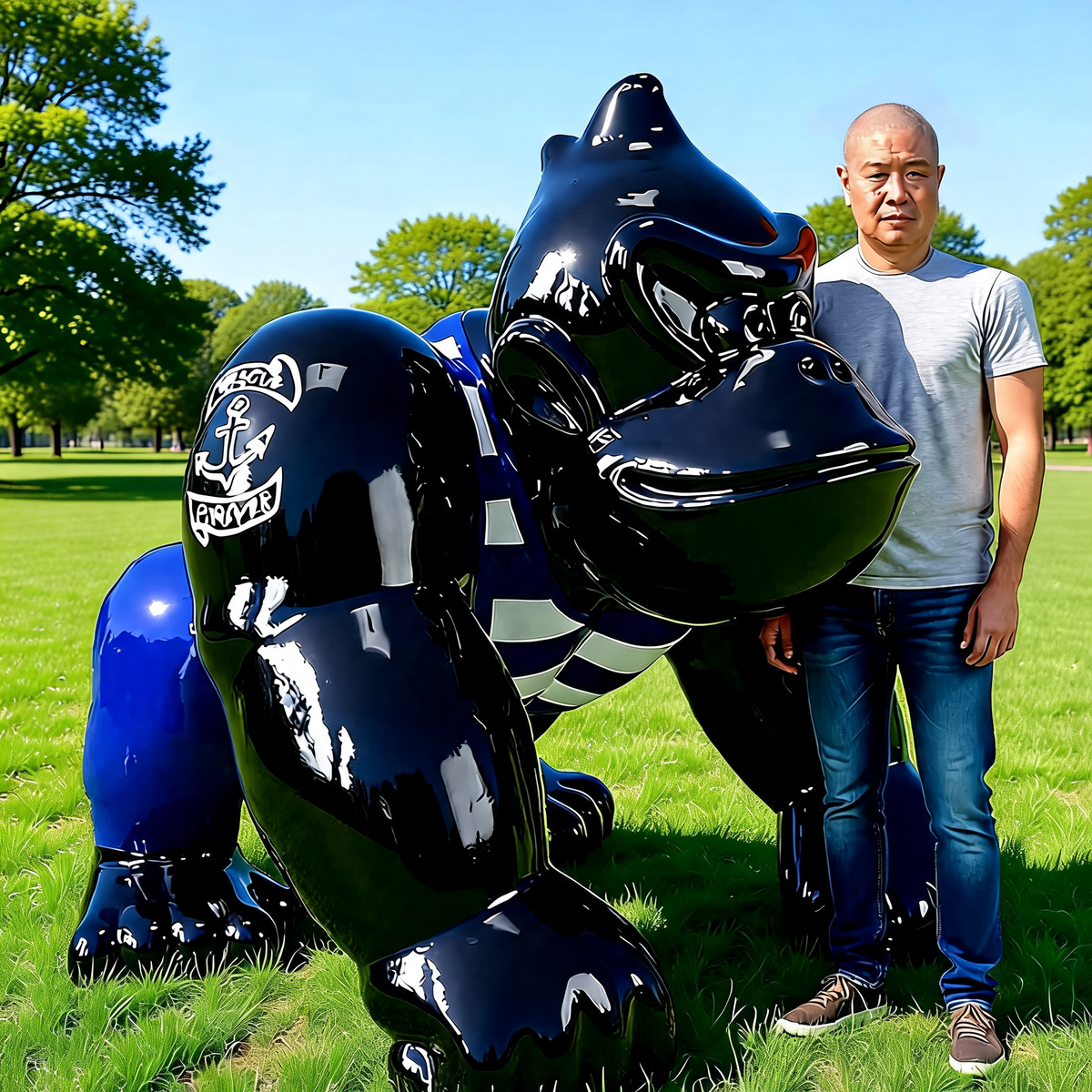 Resin Fiberglass Animal Sculpture Gorilla Pop Art Statue