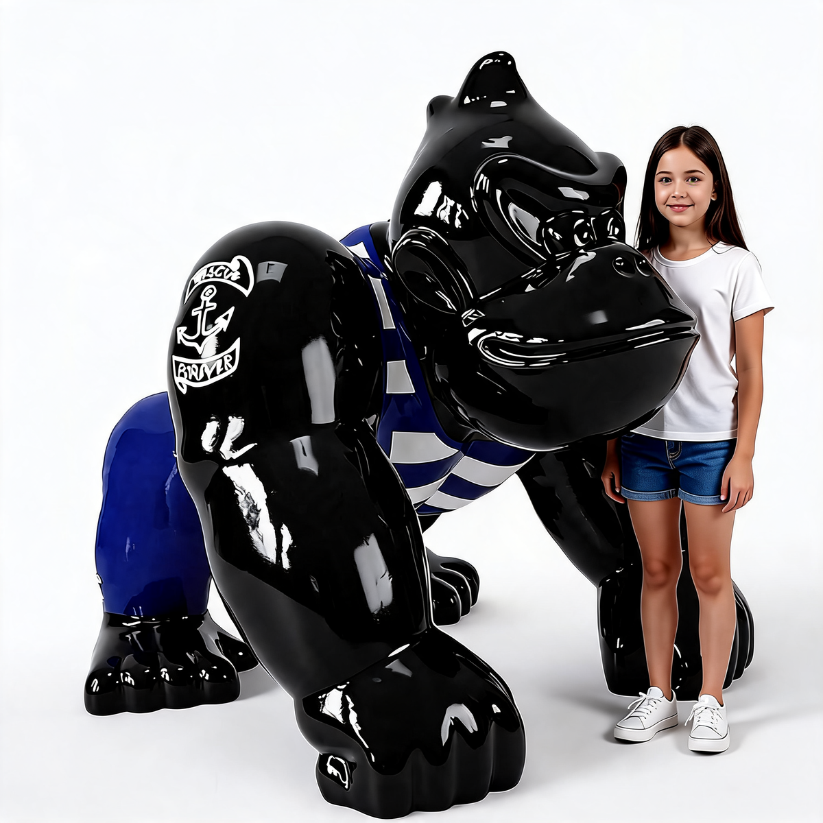 Resin Fiberglass Animal Sculpture Gorilla Pop Art Statue