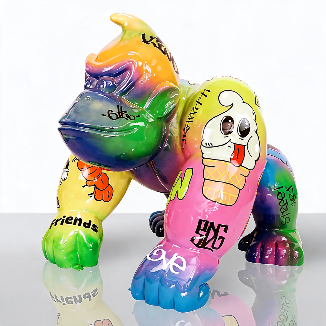 Resin Fiberglass Animal Sculpture Gorilla Pop Art Statue