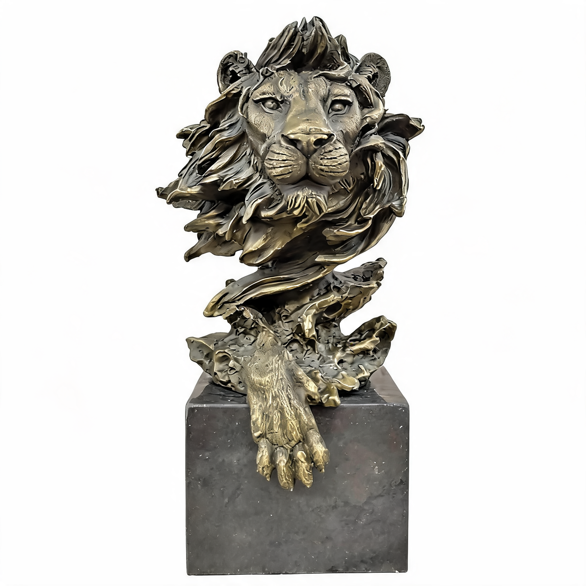Cast Copper Sculpture Designed Male Lion Head Statue