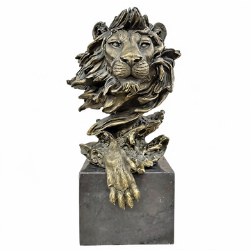Cast Copper Sculpture Designed Male Lion Head Statue