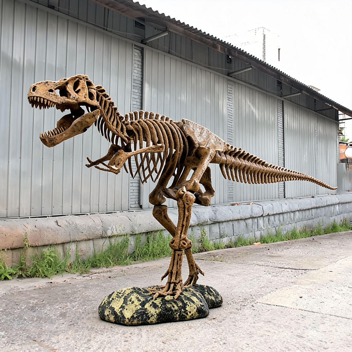 Fiberglass Sculpture Dinosaur Fossil Skeleton T Rex Skull