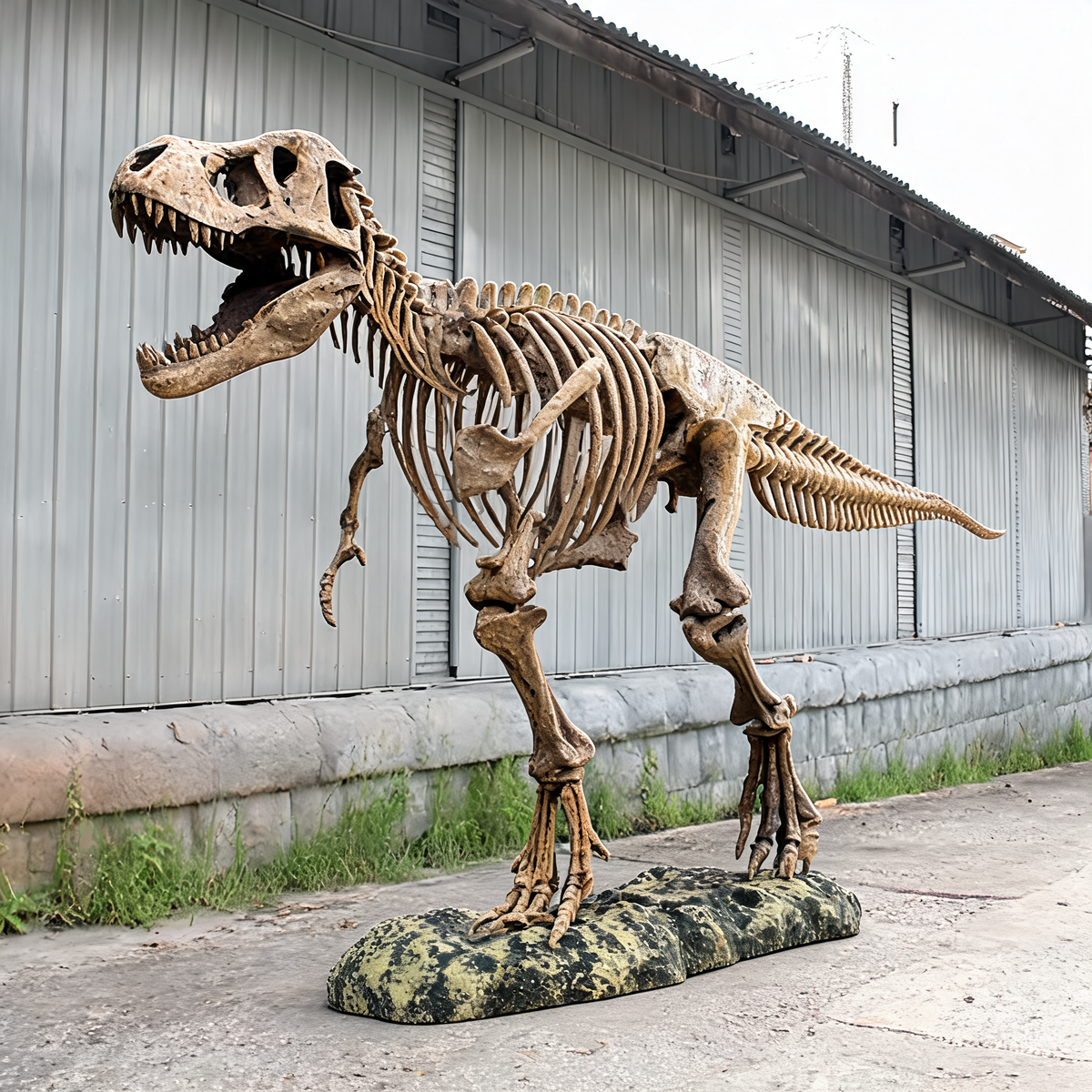 Fiberglass Sculpture Dinosaur Fossil Skeleton T Rex Skull