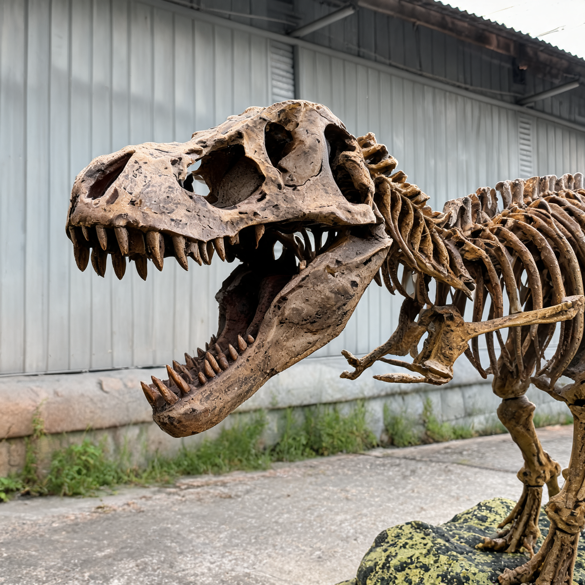 Fiberglass Sculpture Dinosaur Fossil Skeleton T Rex Skull