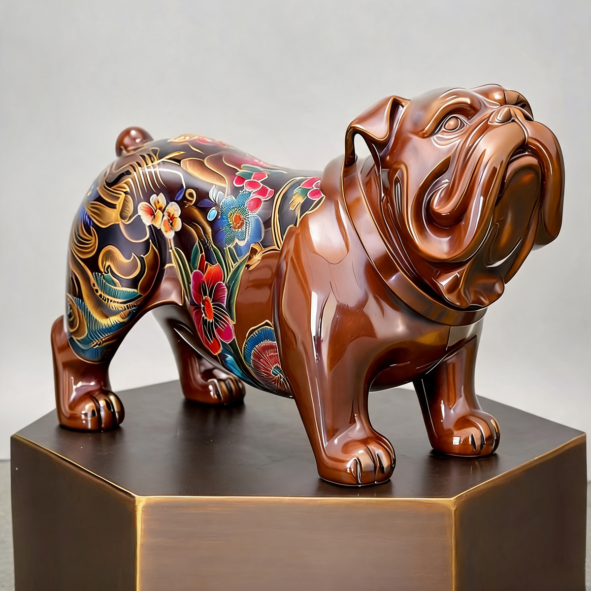 Resin Lifelike Abstract Art Bulldog Doodle Dog Sculpture