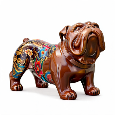 Resin Lifelike Abstract Art Bulldog Doodle Dog Sculpture
