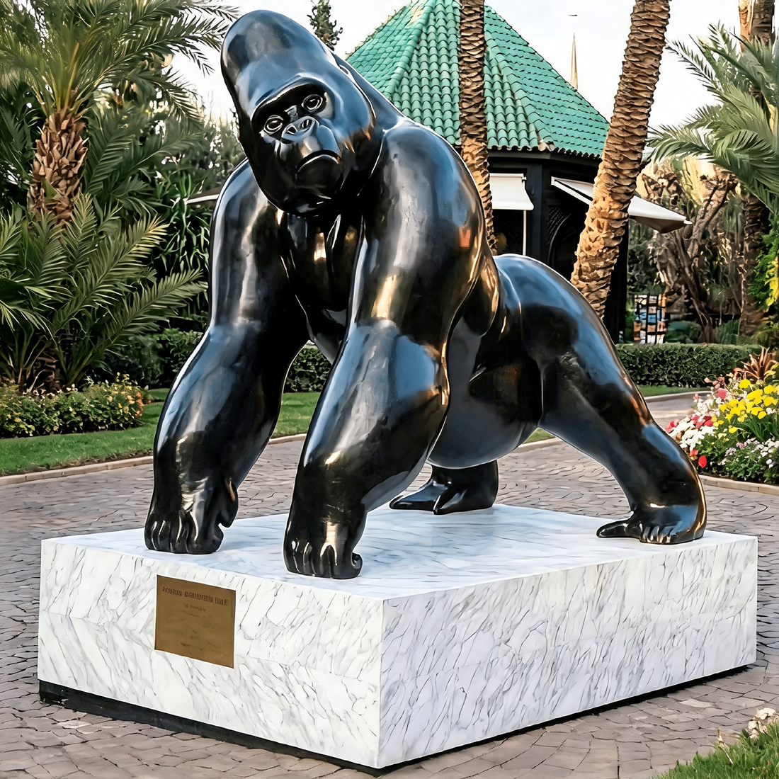 Hand Cast Life Size Bronze Gorilla Statue Large Figure