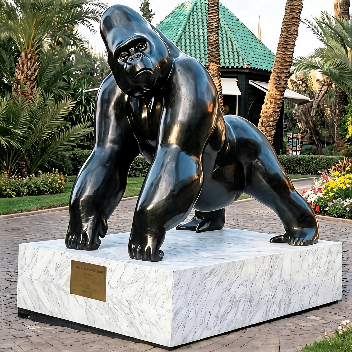 Hand Cast Life Size Bronze Gorilla Statue Large Figure