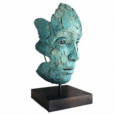 Modern Bronze Female Facial Sculptures for Public Art