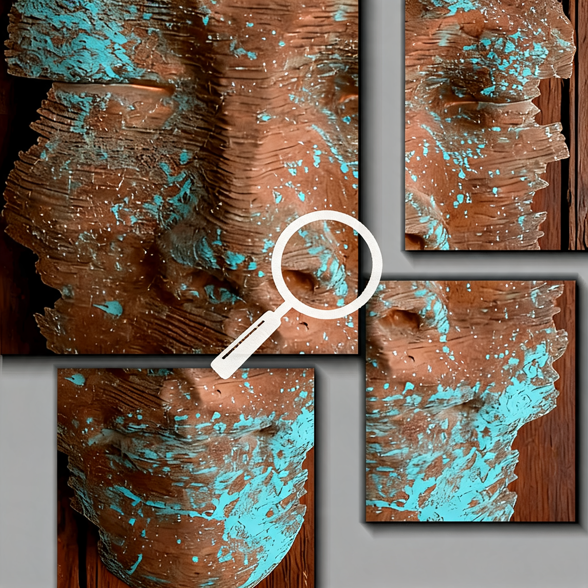 Cast Metal Bronze Facial Statues for Spa Decoration