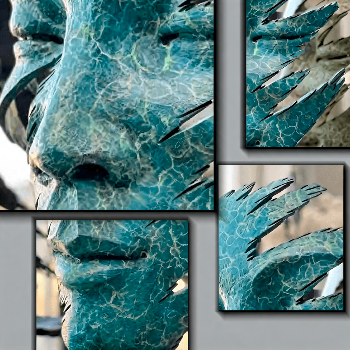 Abstract Metal Bronze Cast Female Face Sculpture for Public Spaces