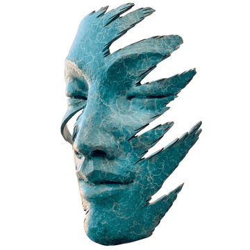 Abstract Metal Bronze Cast Female Face Sculpture for Public Spaces