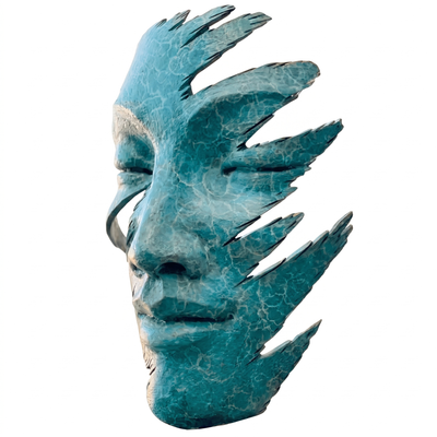 Abstract Metal Bronze Cast Female Face Sculpture for Public Spaces