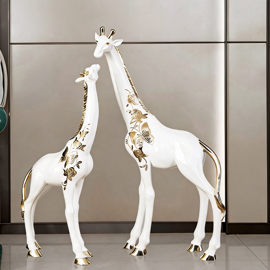 Animal Decoration Resin Giraffe Sculpture in Rose Gold
