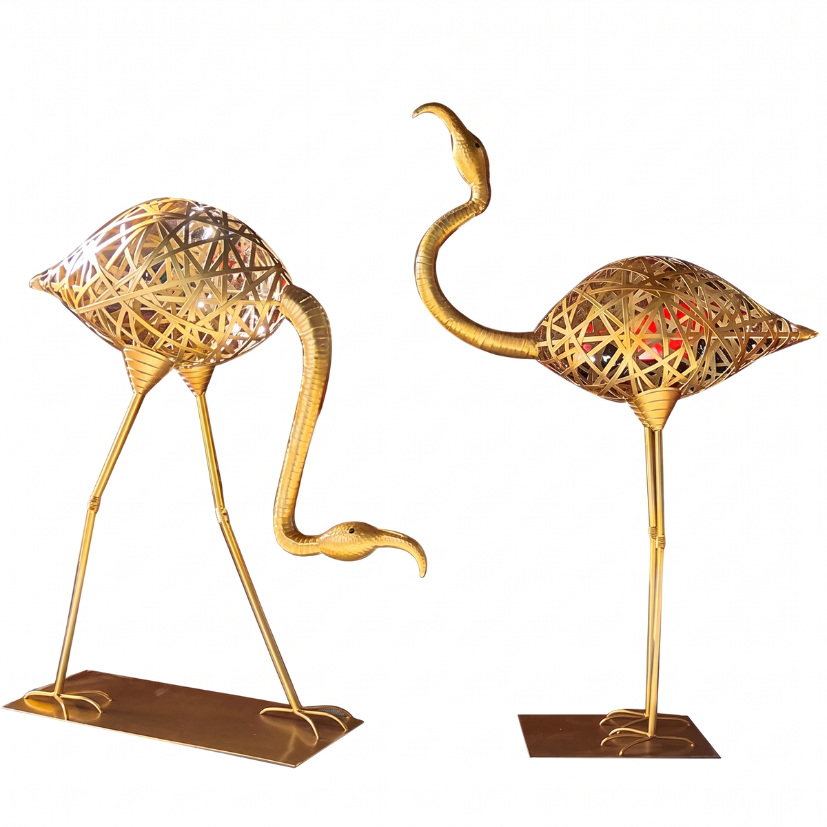 Art Deco Flamingo Floor Sculpture in Cast Copper