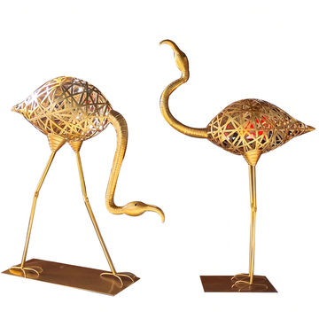Art Deco Flamingo Floor Sculpture in Cast Copper