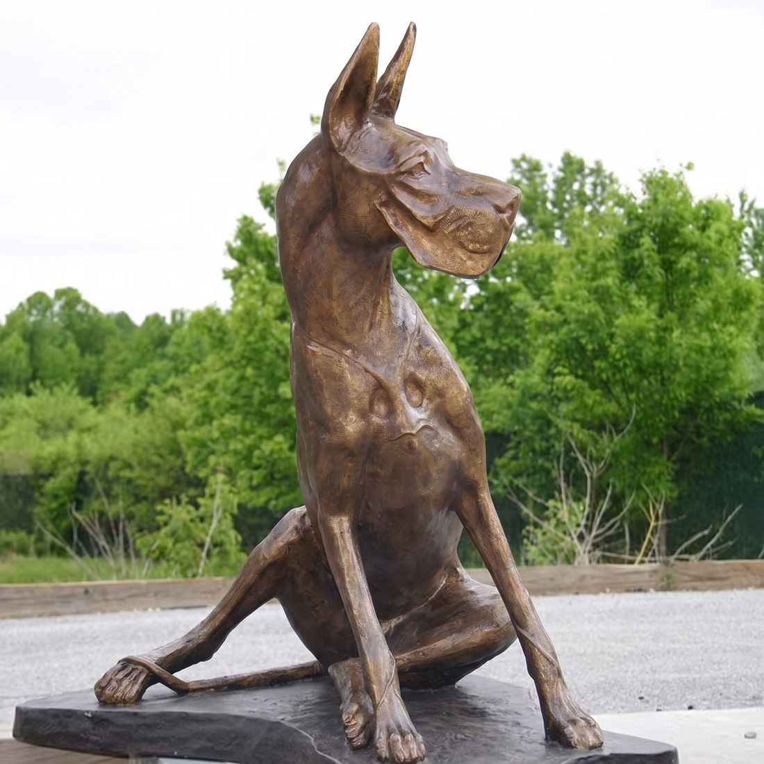 Sculpture Copper Cast Great Dane Dog Bronze Statue