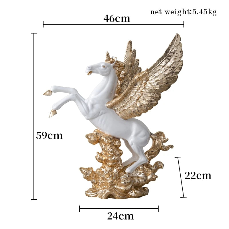 Home Decoration Resin Crafts Flying Horse Statue Sculpture