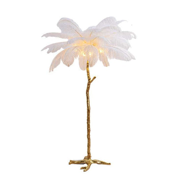 Hotel Floor Lamp Decorative Grey Ostrich Lucas Rattan Palm