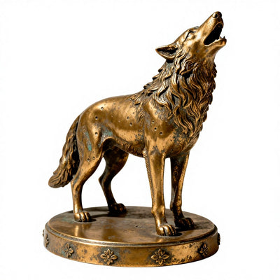 Howling Wolf Resin Sculpture American Style Howling Wolf Resin