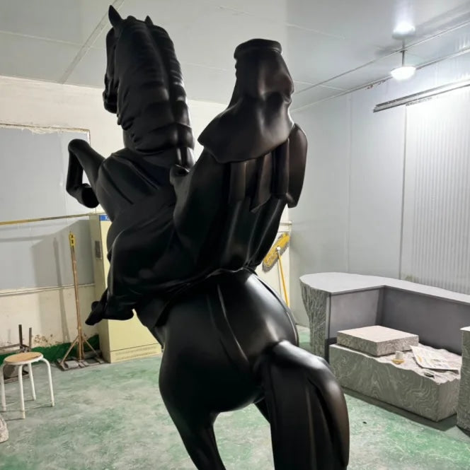 Human and Horse Fiberglass Floor Sculpture-Decorative Statue-OVERSCALE ART