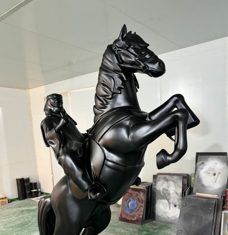 Human and Horse Fiberglass Floor Sculpture-Decorative Statue-OVERSCALE ART