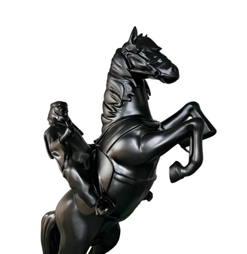 Human and Horse Fiberglass Floor Sculpture