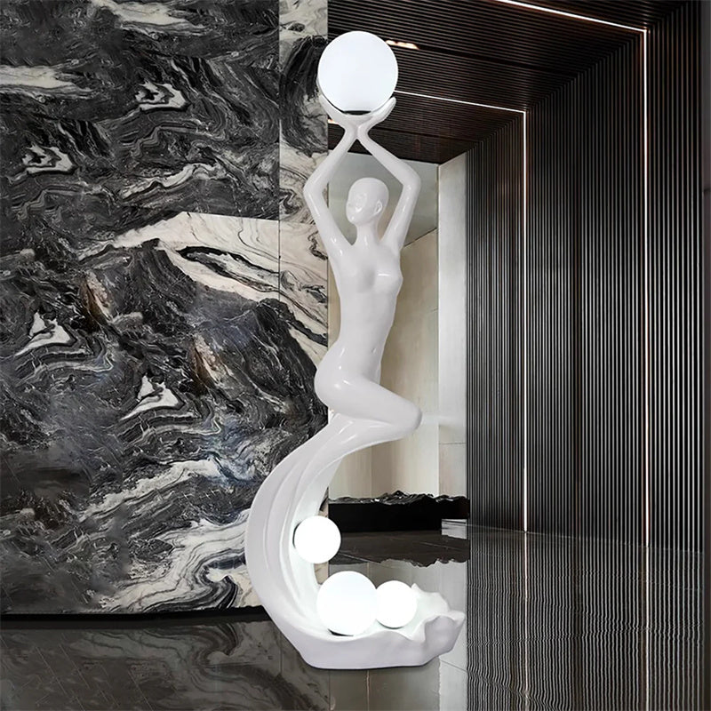 Human Figure Sculptural LED Indoor Floor Lamp
