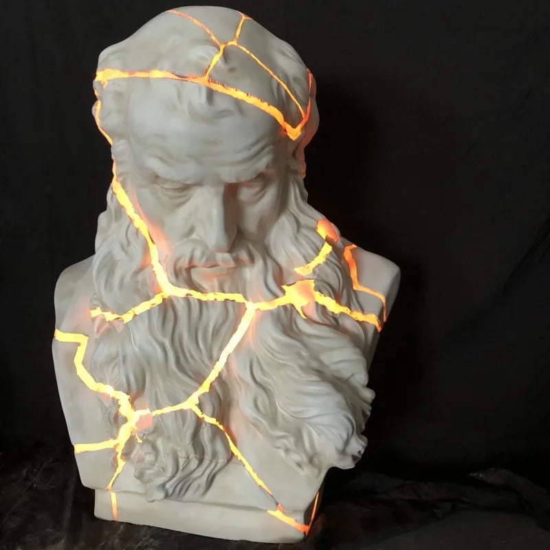 Ice Crack Human Shaped Fiberglass LED Figure Sculpture