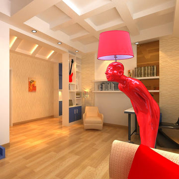 Landing Welcome Person Sculpture Made Fiberglass Floor Lamp