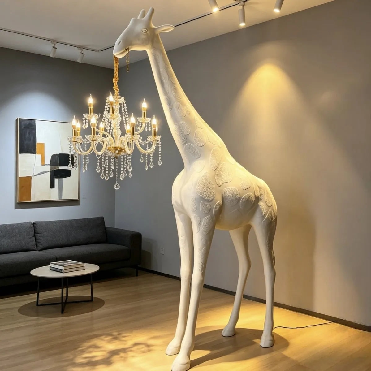Large artistic Animal Ornament Floor Sculpture in Army Green