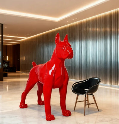 Large Painted Dog Artistic Sculpture Home Decor