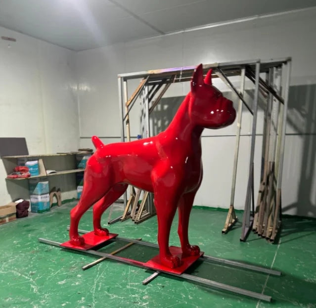 Large Painted Dog Artistic Sculpture Home Decor