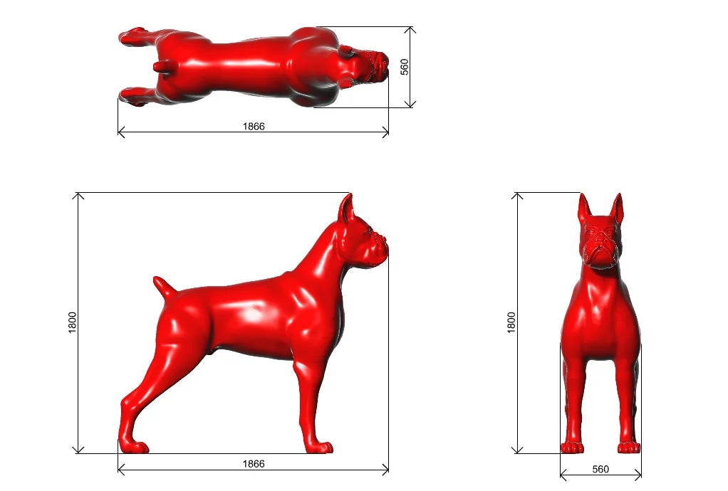 Large Painted Dog Artistic Sculpture Home Decor