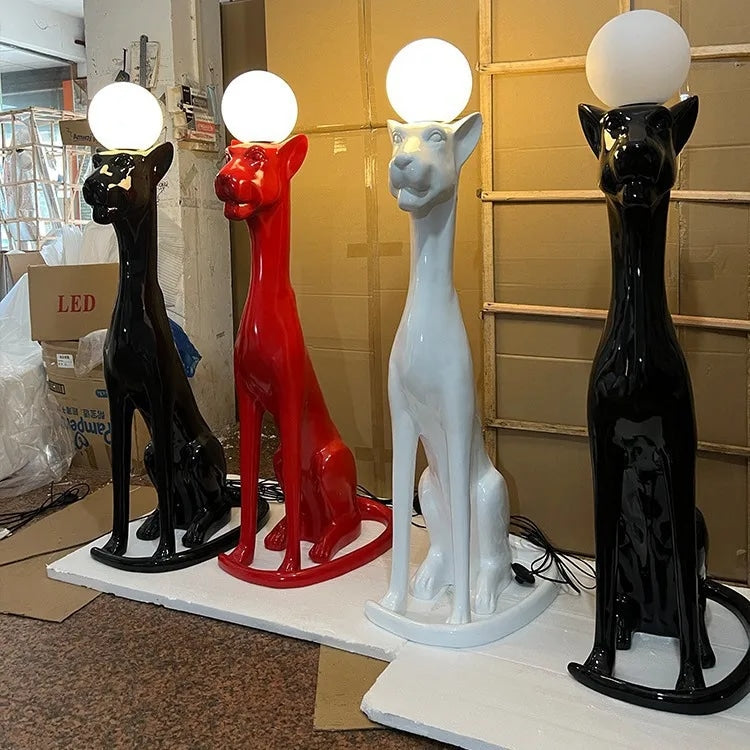 Leopard Resin Sculptural Floor Lamp-Sculptural Floor Lamp-OVERSCALE ART