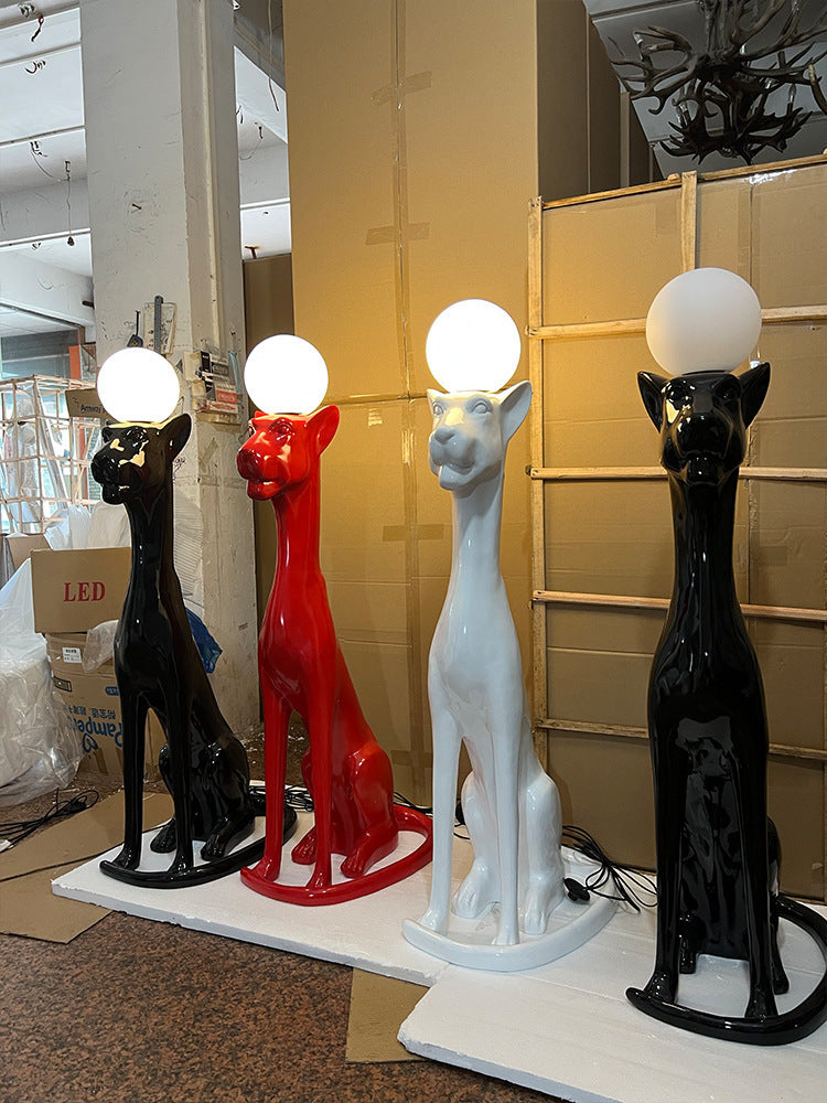 Leopard Resin Sculptural Floor Lamp-Sculptural Floor Lamp-OVERSCALE ART