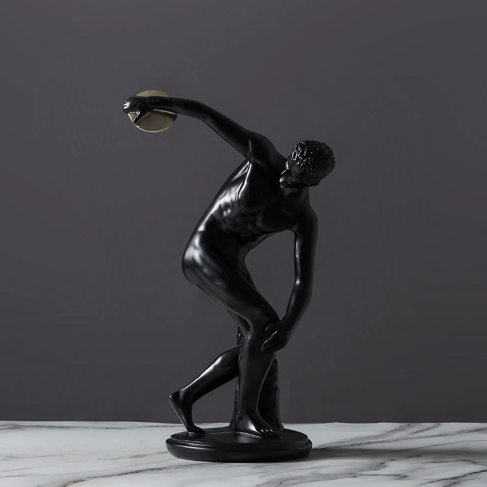 Life-Size Fiberglass Discobolus Figure Sculpture-Decorative Statue-OVERSCALE ART