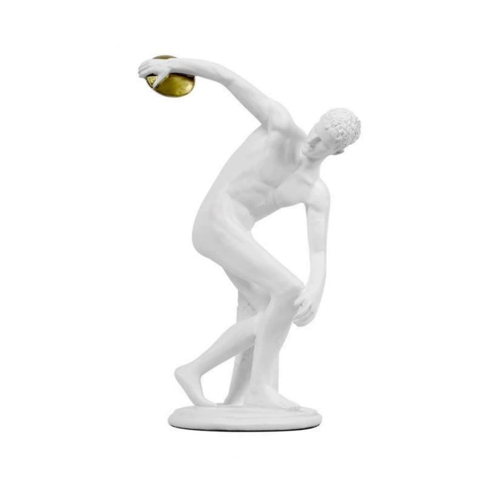 Life-Size Fiberglass Discobolus Figure Sculpture-Decorative Statue-OVERSCALE ART